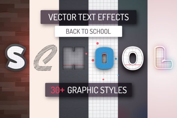 30 Back to School Vector Text Effects