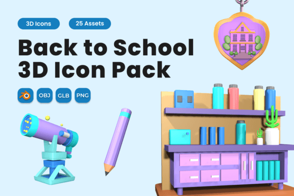 Back to School 3D Icon Pack Vol 3: Elevating Educational Design with Depth, Detail, and Versatility
