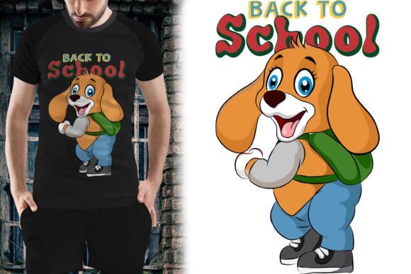 Back to School Cartoon Dog Vector Shirt: A Versatile Digital Design Resource for Educators, Makers, and Small Businesses