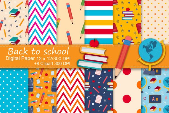 Back to School Digital Paper and Clipart: Your All-in-One Creative Toolkit for Real-Life Projects