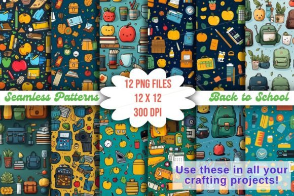Back to School Seamless Patterns 01