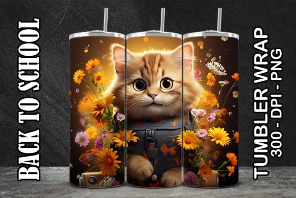 Cat Back to School Tumbler 2